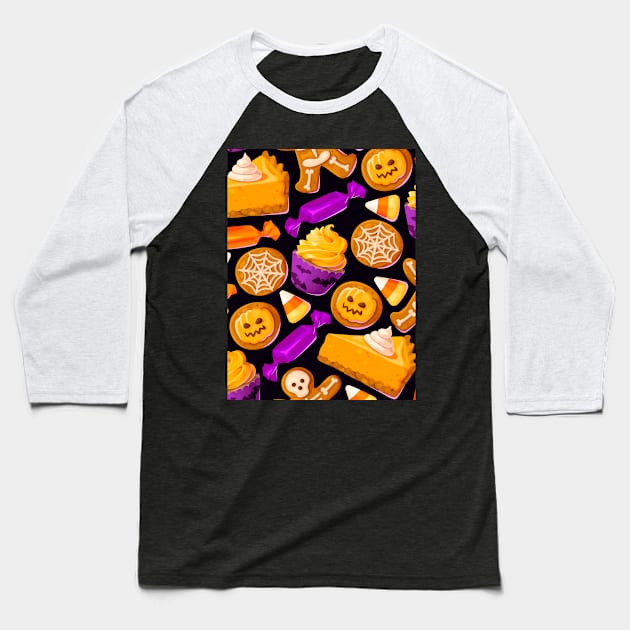 Halloween Candy Baseball T-Shirt by igzine